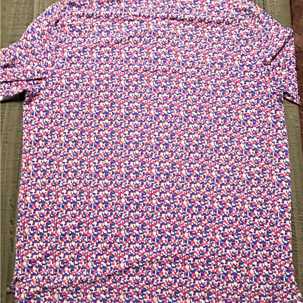IBKUL Men's Geometric Polo - Red, Blue, White - Picture 9 of 9